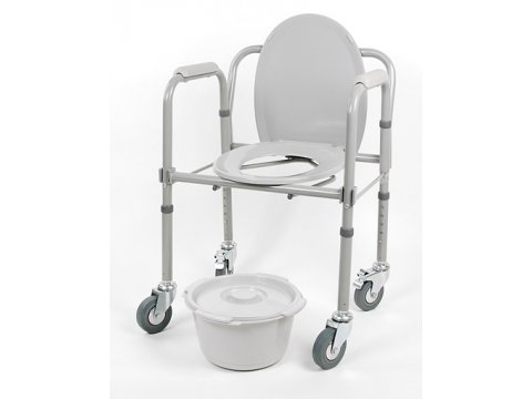Кресло-туалет складной на колесах арт.10581Са фото 3