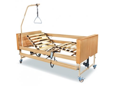 Кровать медицинская реабилитационная Dali II, вариант исполнения матрасного основания и боковых ограждений - деревянные с декора фото 3