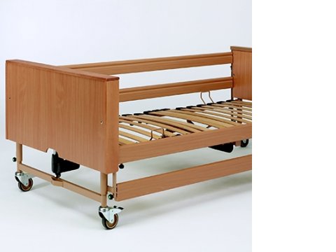 Кровать медицинская реабилитационная Dali II, вариант исполнения матрасного основания и боковых ограждений - деревянные с декора фото 6