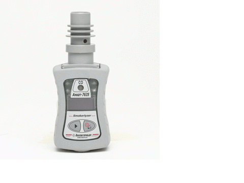 Смокелазер // Прибор АНКАТ-7635S mokerlyzer - индикатор оксида углерода в выдыхаемом воздухе